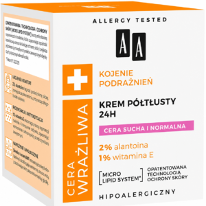 AA Cera Wrażliwa Krem półtłusty 24h bezzapachowy 50 ml