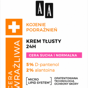 AA Cera Wrażliwa krem tłusty do cery suchej i normalnej 24h-50ml