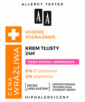 AA Cera Wrażliwa krem tłusty do cery suchej i normalnej 24h-50ml